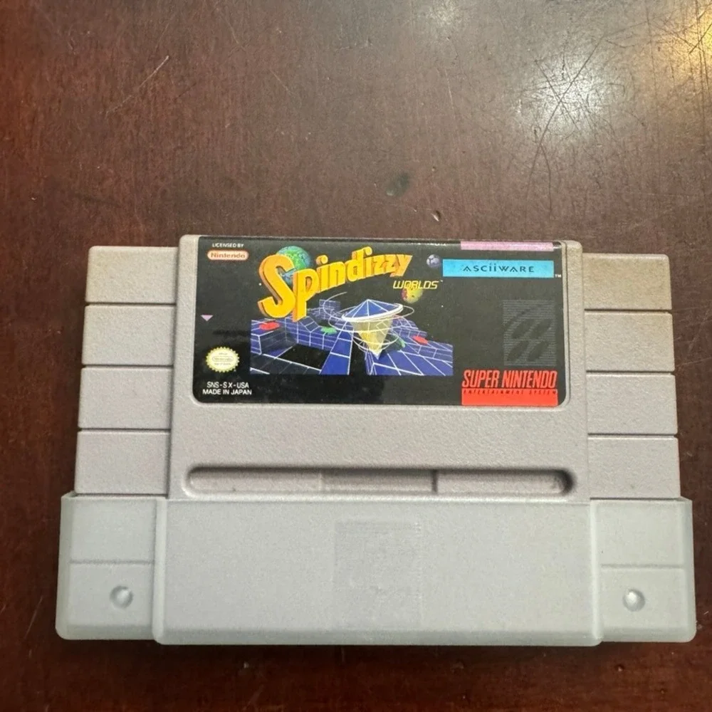 Spindizzy Worlds Super Nintendo SNES Game Cartridge ASCIIWARE SNS-SX-USA 1992